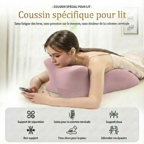 Ergonomic Pillow with 27 Degree Angle, Multifunctional Adjustable Memory Foam Pillow, Pink 2