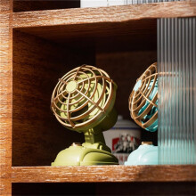 Mini Ventoinha Vintage USB Recarregável para Mesa Verde