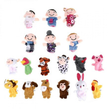 Finger puppet set, 18 pieces, s and family members, multicolor, 7x3x3cm