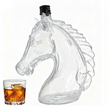 (350ml, B) Glass Horse Head Sculpture for Home or Office Decor
