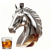 (350ml, A) Glass Horse Head Sculpture for Home or Office Decor
