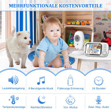 Babyphone mit Kamera, 3,5-Zoll-Digital-Funk-TFT-LCD-Video-Babyphone mit Nachtsicht und Zwei-Wege-Audio