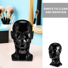 1Zwart Mannequin Hoofd PVC Voor Make-Up Training En Pruikdisplay