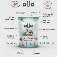OLLO Air-Dried Duck strips - dog treat - 80g