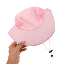 Kinder Zonnehoed Roze Polyester Met Nekflap En