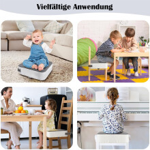 Wasbaar en afneembaar zitverhoger voor kinderen met 2 veiligheidsgordels, verhoogd zitkussen voor kindereetkamerstoelen, 34 x 34 cm