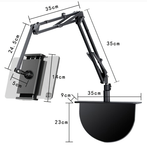 Bed Tablet Stand, 360 Degree Rotating Adjustable Phone Holder for Desk and Bedside Use 1