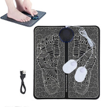 Foot Massage Mat with Remote Control and Patches, Pulse - type Foot Massager, EMS Physiotherapy, USB - charged, Wireless Remote