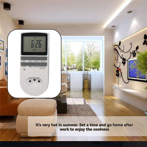 Intelligent Digital Temperature Controller BR  Socket LCD Display Indoor Timing Power  120V 60Hz 2
