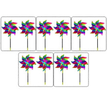 (Onesize, 10pcs Gradient) Reflect Lightdrive Bird Windmill Bird Scarers for Gardens Rainbow Windmill