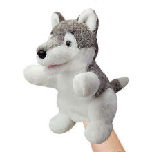 (Wolf) 25cm Movable Mouth Bear Puppet for Kids, Animal Hand Puppets for Storytelling and Play_zyw3