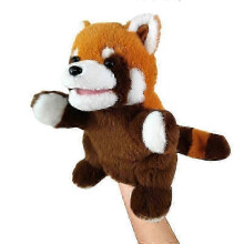 (Red panda) 25cm Movable Mouth Bear Puppet for Kids, Animal Hand Puppets for Storytelling and Play_zyw3