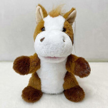 (Horse) 25cm Movable Mouth Bear Puppet for Kids, Animal Hand Puppets for Storytelling and Play_zyw3
