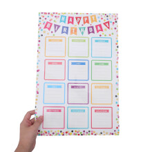 4St Levendige Verjaardagskalender Poster Voor En Mededelingenbord