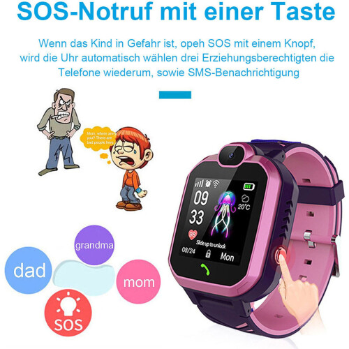 2G Kids Smartwatch with 1.4 Inch Screen, SOS, Calling Function, 400mAh Battery, Black 2