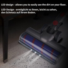 Vacuum Brush Head Compatible with V7 V8 V10 V11 V15 SV12 SV14 SV15, Turbo and Soft Roller, LED Light, Lock Button, for C