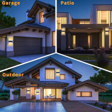 1 Pack Indoor Wall Light, 8W Aluminium Up and Down Wall Lamp, IP65 Waterproof, Warm White, Modern Ceiling and Hallway Li