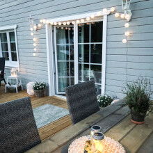 Luci a stringa LED solari per esterni, 6 m, 30 lanterne, impermeabili IP44, illuminazione decorativa per giardino, patio e balcone.