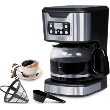 Cafetière Programmable 12 Tasses, Filtre et Infusion, Entièrement Automatique, Réglage 1 à 4 Tasses, Acier Inoxydable, Usage Domestique (UE)