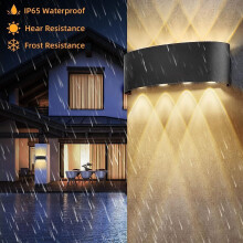 2 Pack Indoor Wall Light, 8W Aluminium Up Down Wall Lamp, IP65, Warm White, Modern Sconce for Hallway and Bedroom