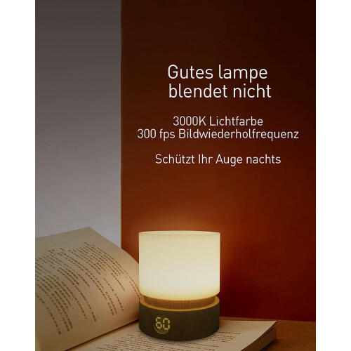 Night Light with Timer, 3 Modes, 3000K Dimmable, Rechargeable Built-In Battery, Warm White Lamp 2