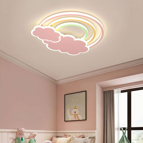 LED Cloud Ceiling Light, Dimmable 57W, 55 cm, Childrens Room Light, Stepless Dimming, Remote Control, Timer Function, Mo 1