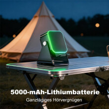 Wireless Bluetooth Speaker, 4-in-1 with Phone Holder, RGB Ambient Light, 360 Degree Rotatable, Compatible with iPhone, A