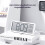 Wall Clock, 20.2 x 2 x 8 cm, Hanging Design with Pendulum, Temperature and Humidity Display, White 3