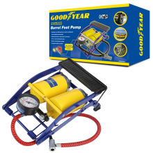 Goodyear Foot Pump Double Barrel Tyre Inflator Bike Pool Air Bed Camping 900055
