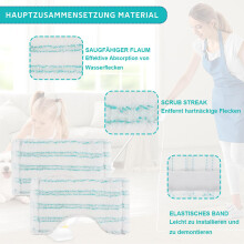 3 Piece Tile and Bath Wipers, Micro Duo Replacement Mop Covers for Bathroom Cleaning, White Fabric, Durable and Absorben