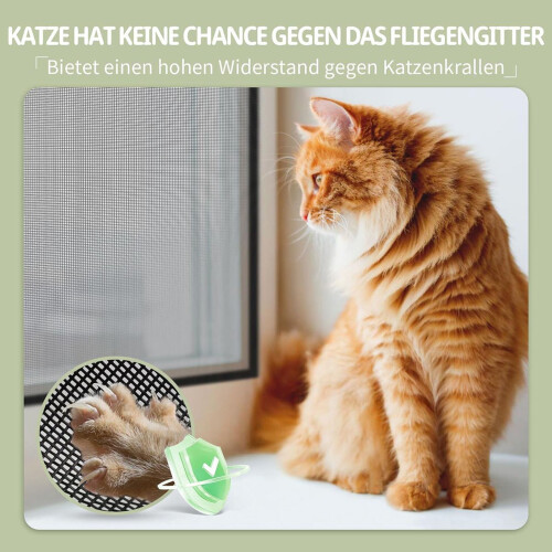 Self-Adhesive Nano Insect Screen Window Mesh, Tear-Resistant, No-Drill Hook and Loop Fixing, Cat-Resistant 1