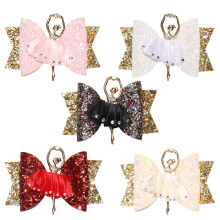 5St Haarclip Kids Feest Glitter Stof Met