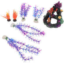 1Set Creatief Aquarium Landschap Met Kunstplanten En Resin