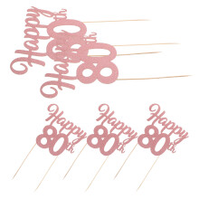 5St Duurzame Papieren Dessert Toppers Roségoud Voor Feestdecoratie