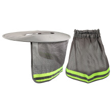 2St Koel En Ademend Hard Hat Sun Cover, Veiligheidsreflectie Grijs