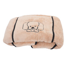 1Huisdierenhanddoek Lichtgrijs Coral Fleece Met Handige Droge Zakken
