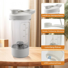 Tazza automescolante da 400 ml, shaker per proteine ricaricabile con miscelatore automatico, tazza miscelatrice USB-C per caffè, tè, latte e
