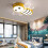 Plafoniera a LED per cameretta, design ape, dimmerabile con telecomando, 60 cm, gialla. 5