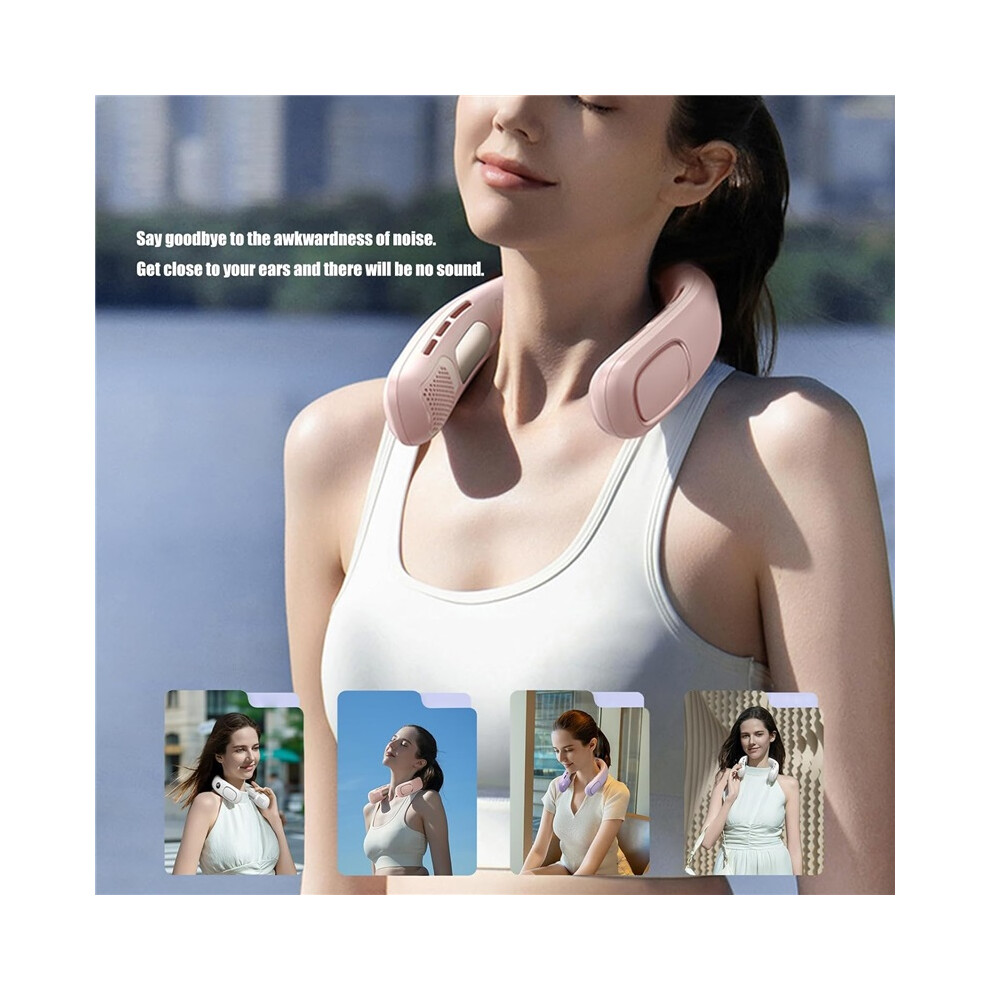 Bladeless Semiconductor Neck Fan Usb Rechargeable Personal Cooling Fan White 8582579622057