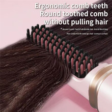 Cepillo Alisador de Pelo Inalámbrico, de Calentamiento Rápido y Temperatura Ajustable, Ideal para Cabello Rizado.