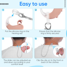 1Set Hoortoestel Clip Bte Ophangkoord Senior Anti-Verlies Wit