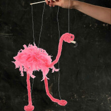 2pcs String Animal Puppet Marionette Flamingo Puppet Fluffy Animal Marionette Prop