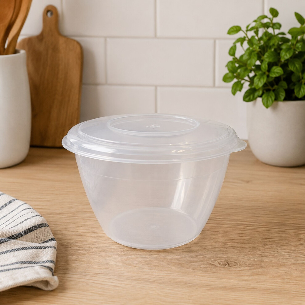 B&Q - 2L Large Microwave Steam Pudding Bowl With Lid Reusable Plastic Pudding Basin - Image 2