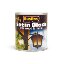 RUSTINS Quick Drying Satin Black Paint 1L – Effortless Application for a Smooth,