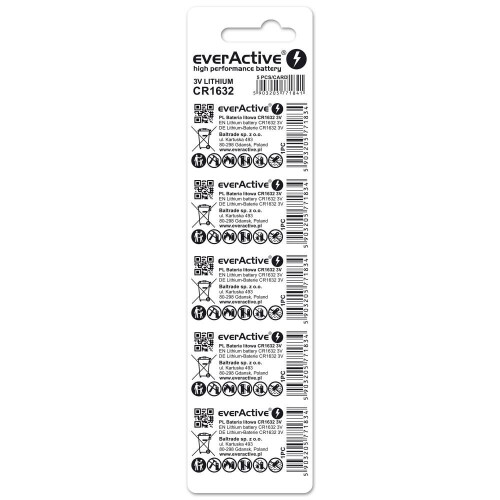 Lithium battery mini everActive CR1632 5 pcs. 1