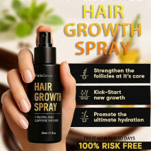 (1pc) 25-26 HaloGrow Hair Growth Spray with Biotin & Caffeine - Fast-Acting Hair Regrowth Treatment for Thinning Hair in Men & Women