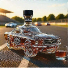 (Sports Car C) 350ml Whiskey Decanter Bald Eagle Dachshund Owl Shaped Bottle Eagle Shaped Glass Container for Liquor Storage and Display