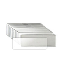 10 Pack Magnetic Name Stamp Holder + Clear Acrylic Cover. Reusable Magnetic Tags for Hotels, Schools, Stores & Teams.