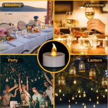 48 Bougies Électroniques Sans Flamme à LED, Alimentées par Piles, Lumière Chaude, Guirlandes Lumineuses pour Créer une Ambiance Chaleureuse et