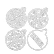 4St Zilveren Embossing Sneeuwvlok Voor Kerstversiering